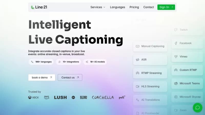 Line 21 Live Captions screenshot