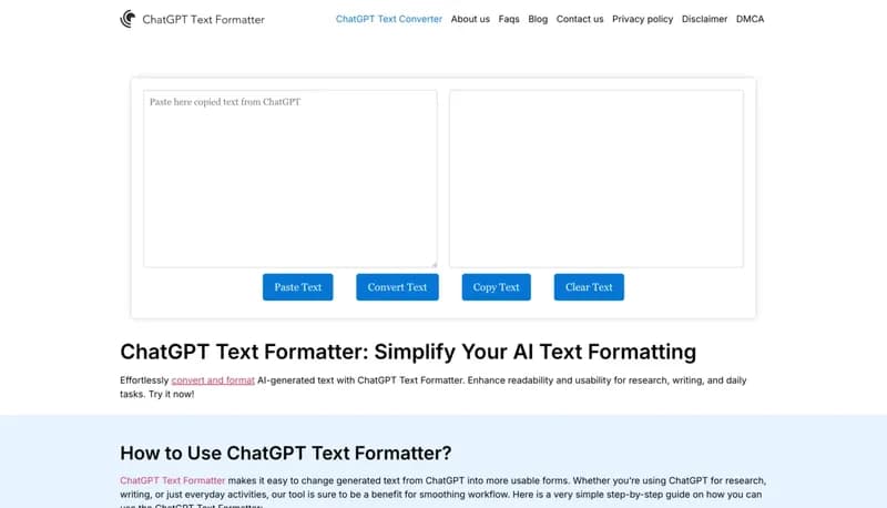 ChatGPT Text Formatter screenshot
