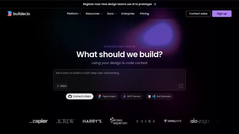 Builder.io screenshot