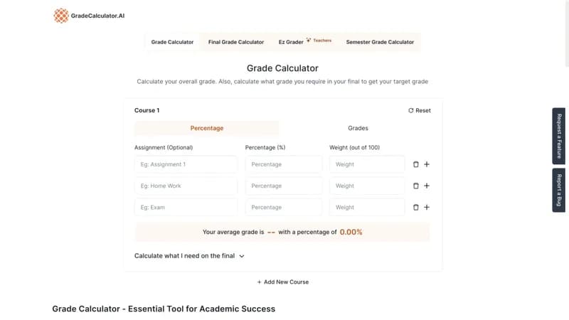 Grade Calculator AI screenshot