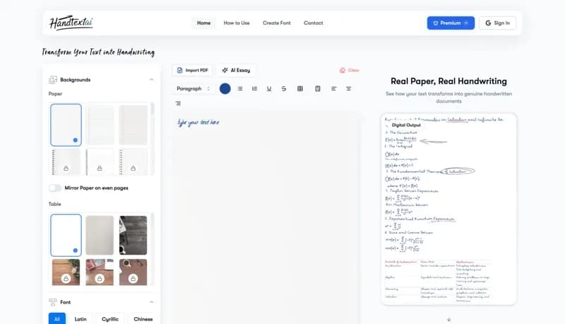 HandtextAI screenshot