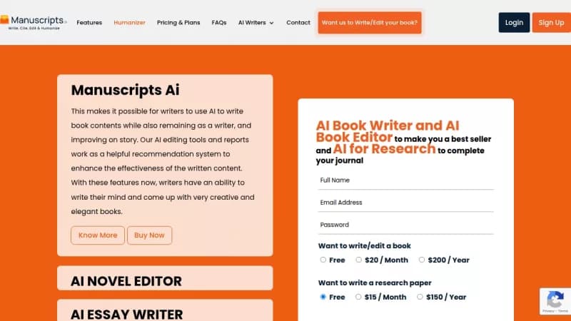 Manuscripts.ai screenshot