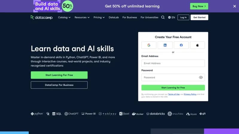 DataCamp screenshot