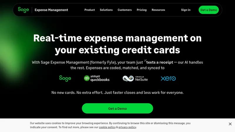 sage expense management website