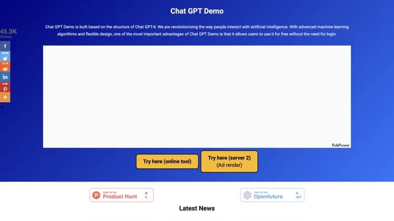 Chat GPT Demo screenshot
