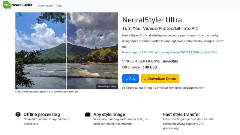 neuralstyler ultra website