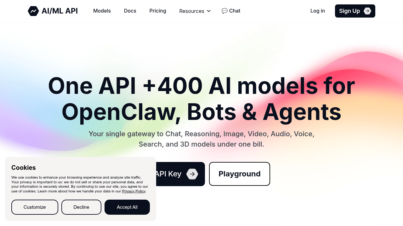ai/ml api website