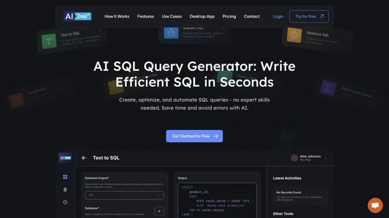 AI2sql screenshot