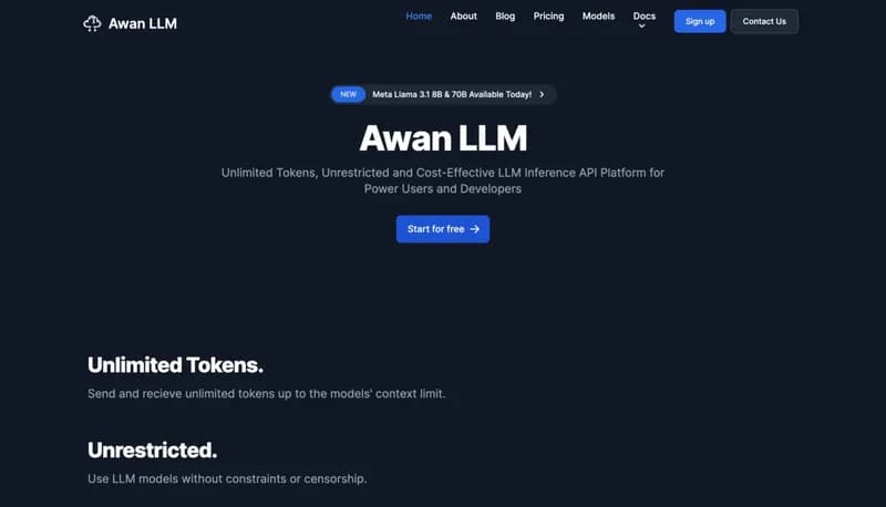Awan LLM screenshot
