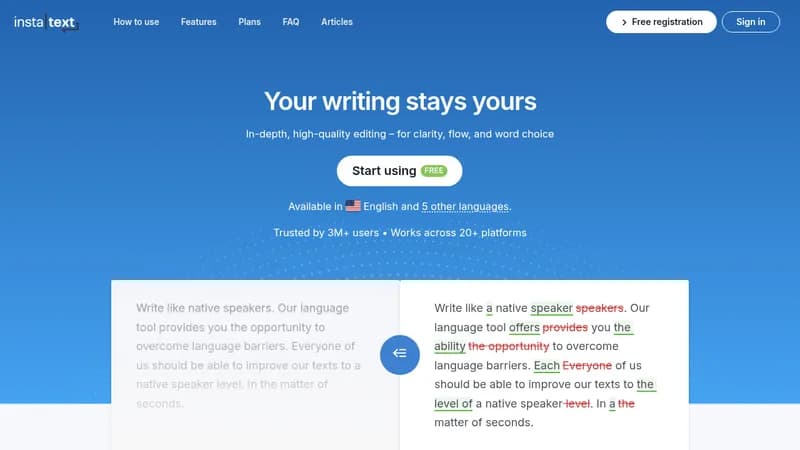 instatext website