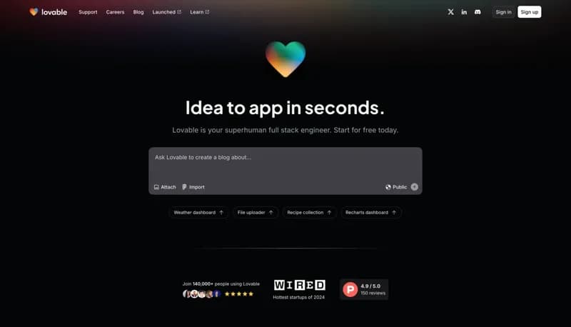 Lovable screenshot