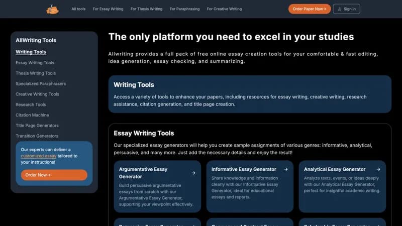 Allwriting screenshot