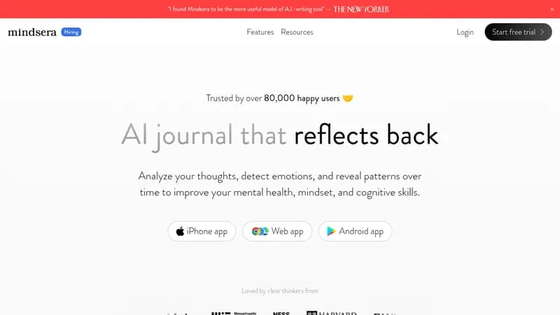 mindsera website
