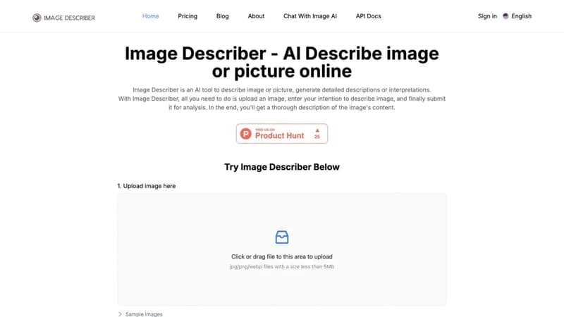 Image Describer screenshot