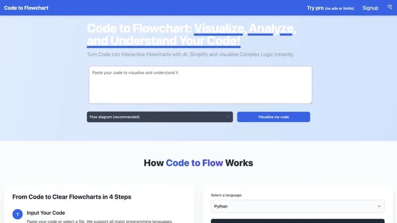 Code to Flow screenshot