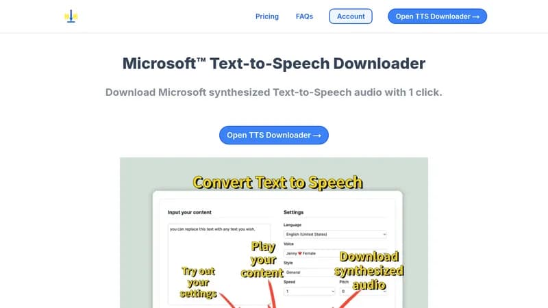 microsoft™ text-to-speech downloader website