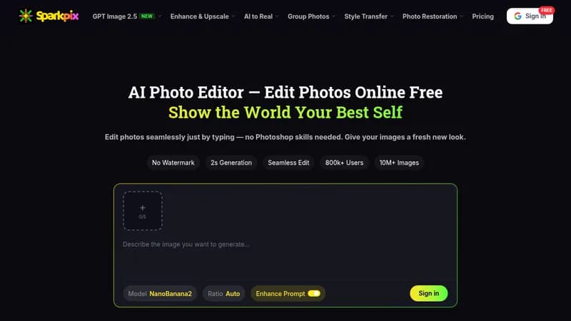 sparkpix.ai website