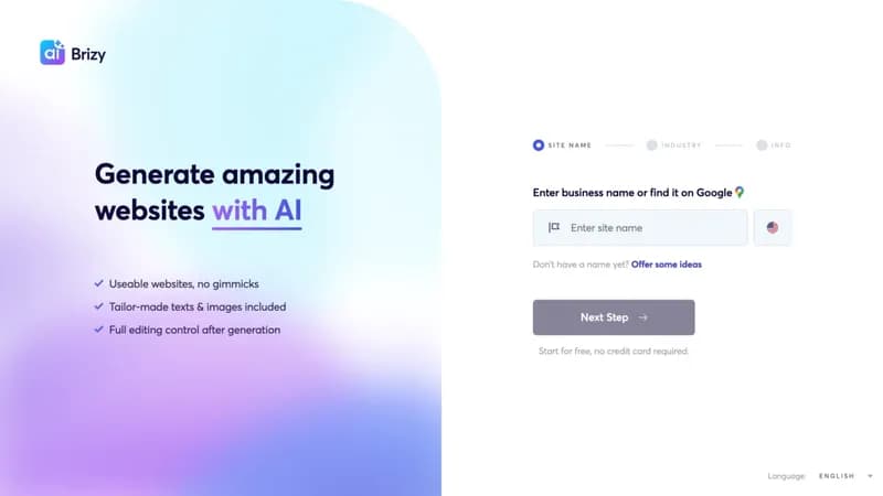 Brizy AI Builder screenshot