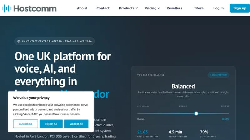 hostcomm website