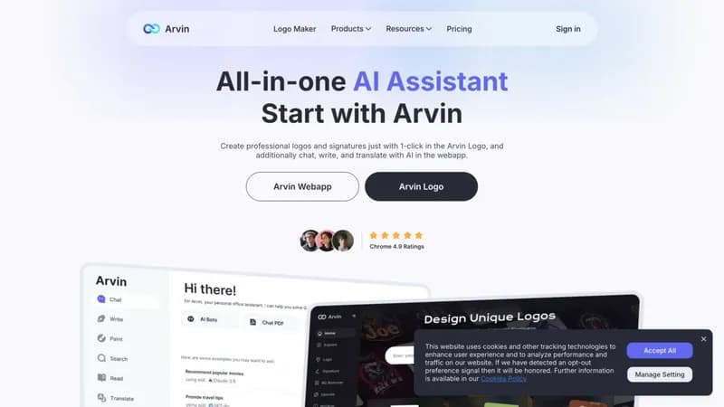 Arvin AI screenshot