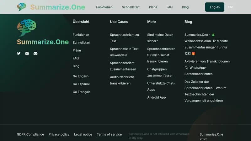 summarize.one website