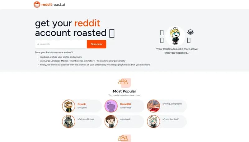 Reddit Personality screenshot