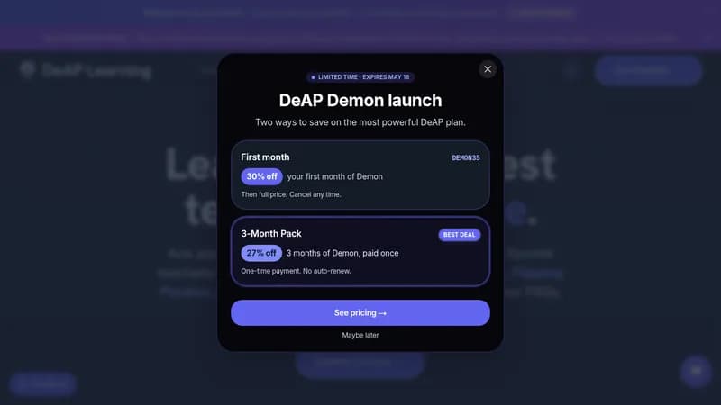 deap learning website