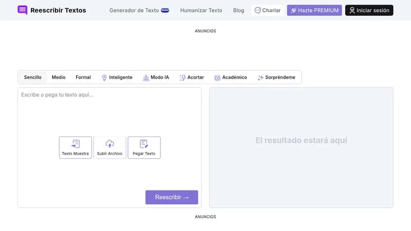 reescribir textos website