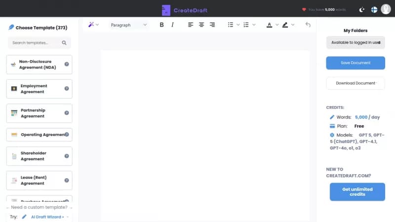 CreateDraft screenshot