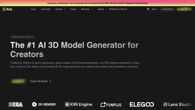 Meshy AI screenshot