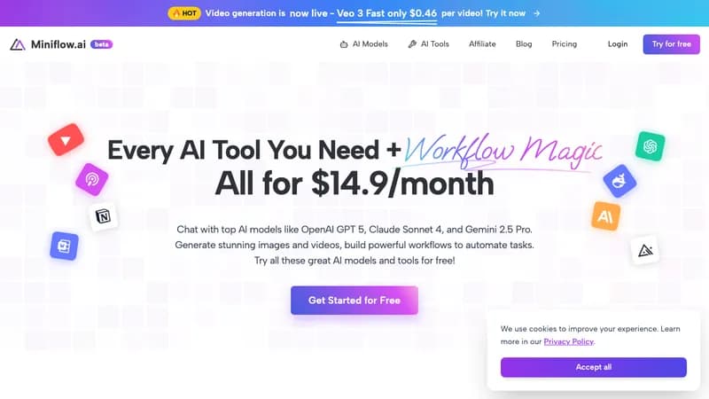 Miniflow.ai screenshot