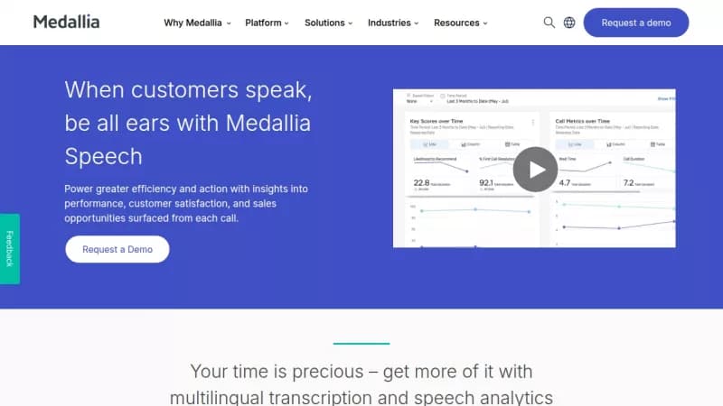 Medallia Speech Analytics screenshot