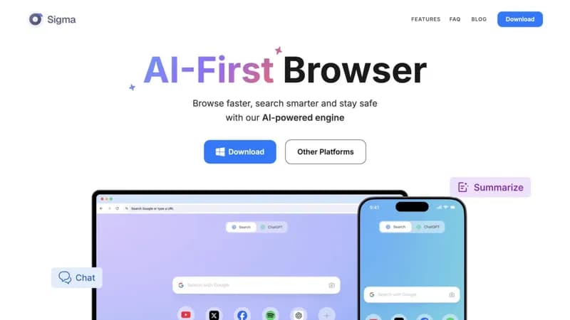Sigma AI Browser screenshot
