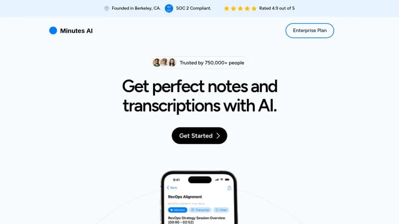 minutes ai website