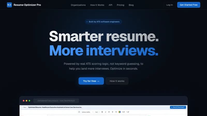 resume optimizer pro website