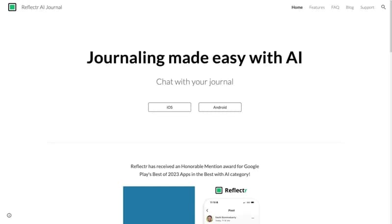 Reflectr AI Journal screenshot