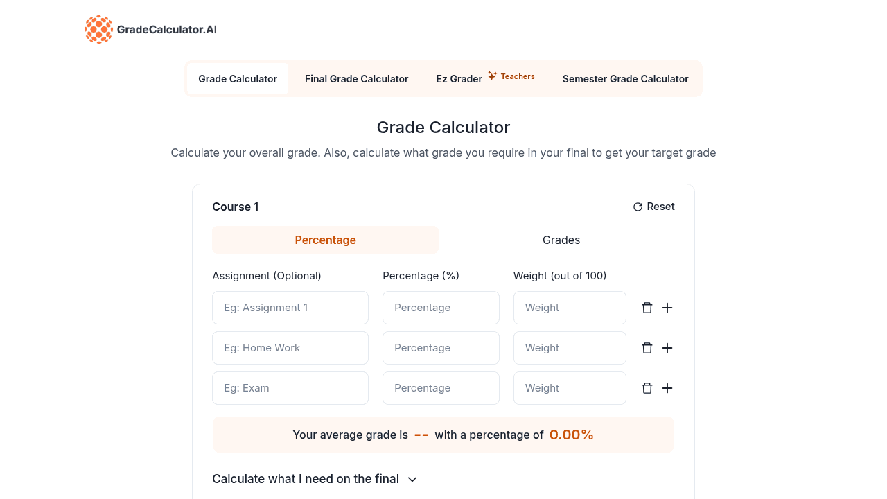 grade calculator website