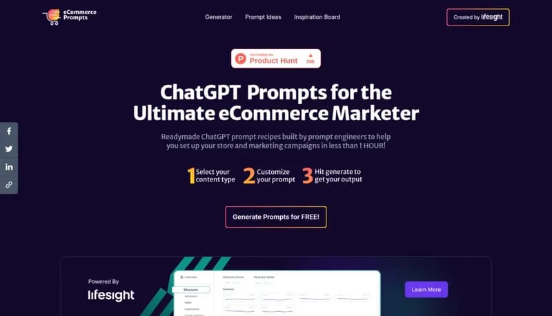 eCommerce ChatGPT Prompts screenshot