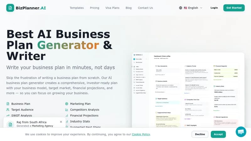 bizplanner ai website