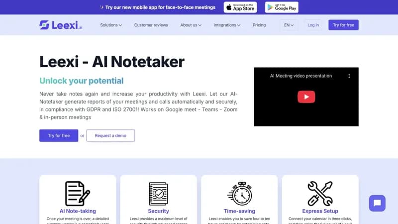 Leexi AI Notetaker screenshot