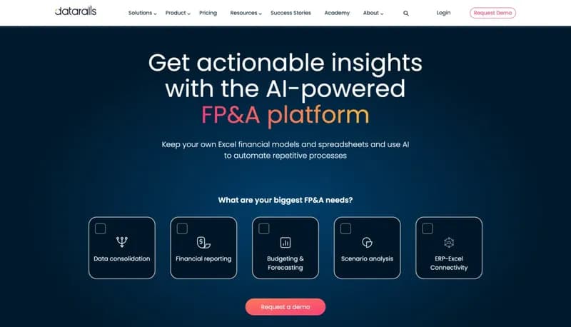 Datarails screenshot