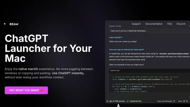 beam website