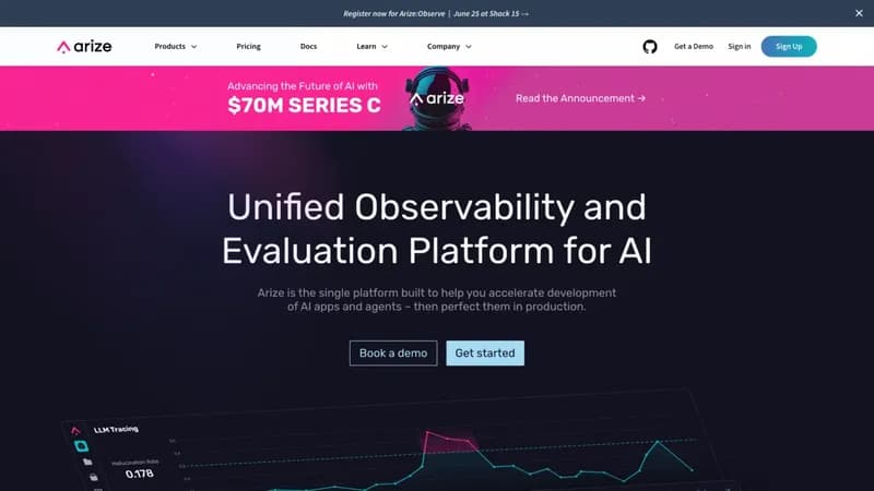 arize.com screenshot