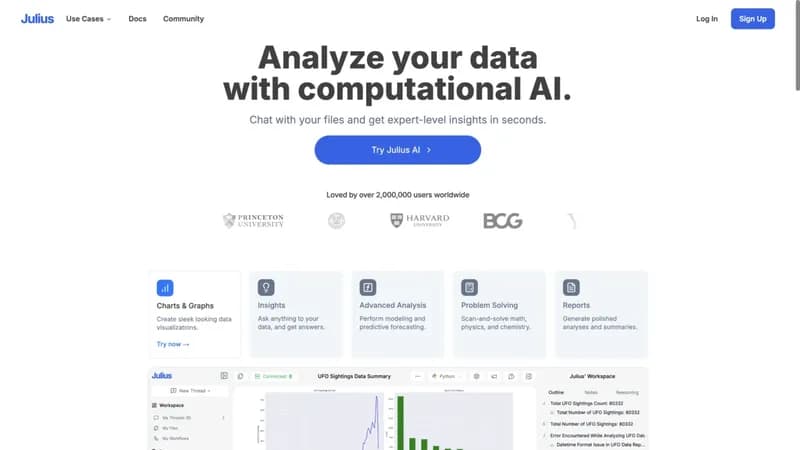 Julius AI screenshot