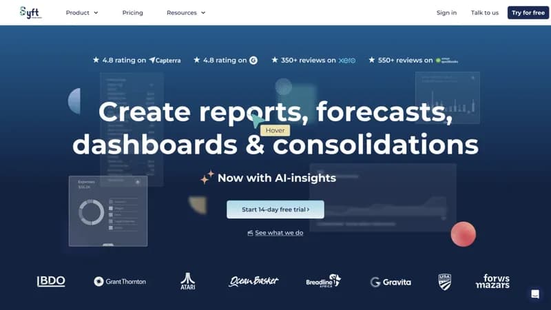 Syft Analytics screenshot