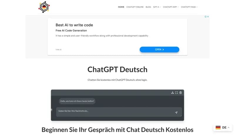 ChatGPT Deutsch screenshot