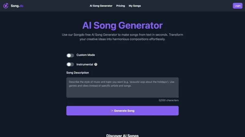 Songdo AI Song Generator screenshot