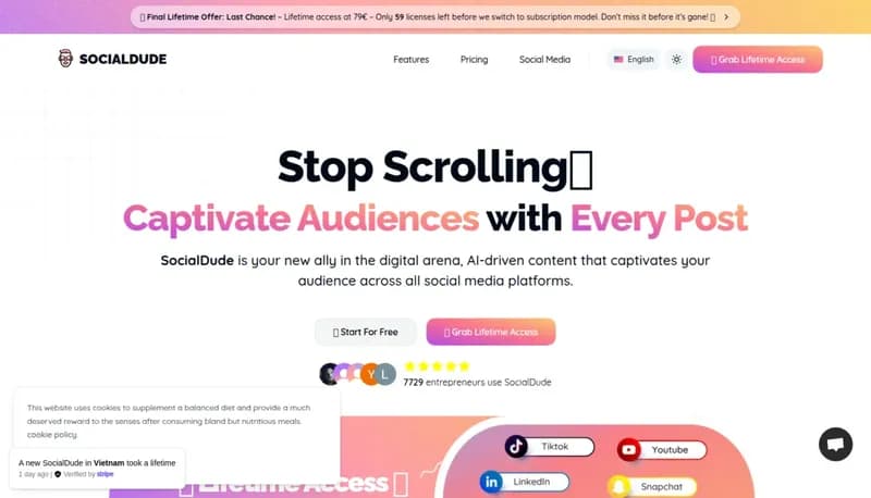 SocialDude screenshot