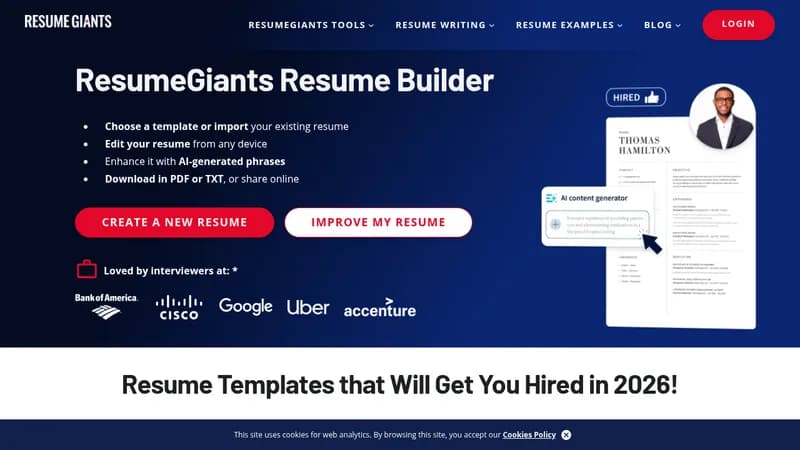 resumegiants website