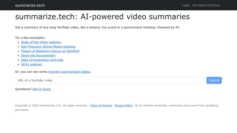 summarize.tech website